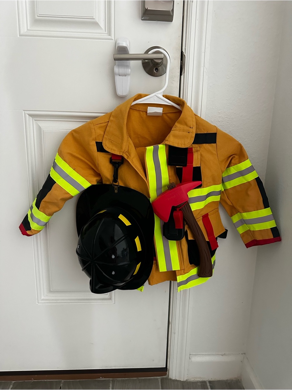Kids Firefighter Costume Jacket and Helmet - Yellow